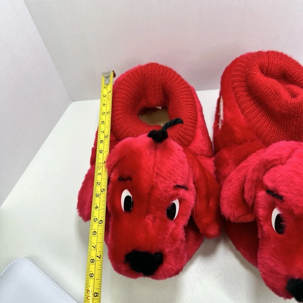 Vintage Clifford Big Red Dog Plush Slippers Kids XL 11-12 Red Scholastic 2002‎